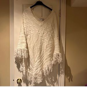 White Oversized Poncho